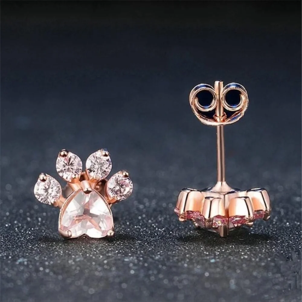 🐾 Paw Print Earrings 🐾 - Picture 2 of 5